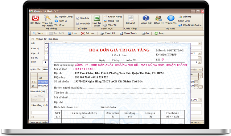 Phần mềm quản lý hóa đơn